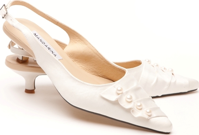 Kitten Heel Wedding Slingback Shoes