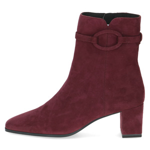 burgundy suede ankle boots with block heel