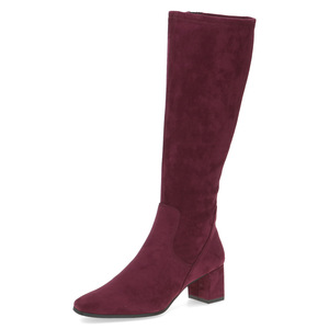 long boots with zipper in bordeaux maroon colour