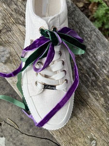 purple velvet shoe laces