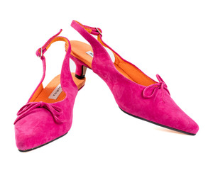 pink suede kitten heel shoes