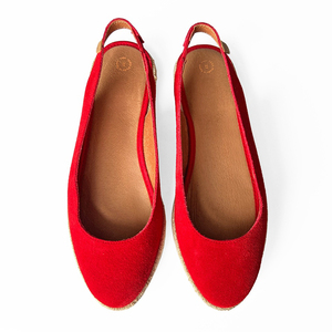 bright red slingback sandals