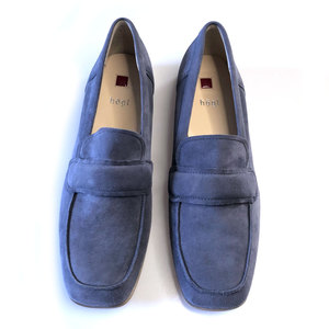 blue suede loafers