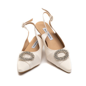 satin kitten heel wedding shoes